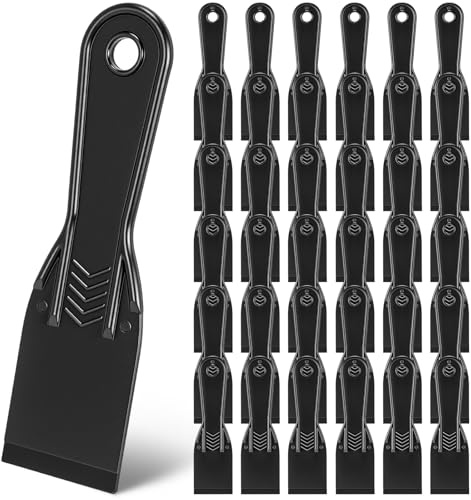 Lanties 36 coltelli da stucco in plastica, 5 cm, colore nero, flessibile, per stucco, per spackling, rattoppatura, intonaco, riparazione di cartongesso, rimozione di carta da parati, applicazione di