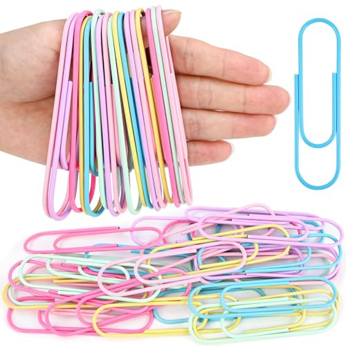 Alethron Büroklammern Groß, 100mm Metall Große Büroklammern Bunt, 30 Stück Büroklammer Groß 10 cm Korrosionsbeständig Extra Large Paperclip für Papiere Schule Dokumente Bürobedarf