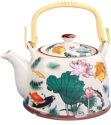 Tetera de cerámica con infusor, tetera japonesa de porcelana esmaltada vintage, diseño elegante para ceremonia de té de Kung Fu