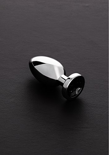 Triune 5.9 cm Länge Edelstahl Anal Plug extra schwer mit Kristall Schwarz, Small