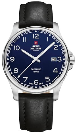 Swiss Military by Chrono Herren Uhr Armbanduhr Quarzwerk mit Edelstahl Metallarmband oder Lederband Analoge Herrenuhr SM30200