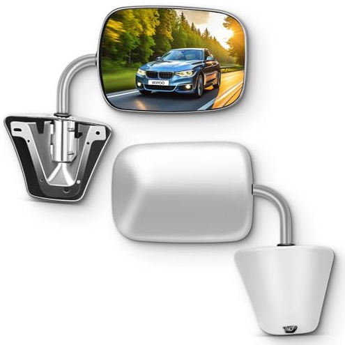 SCITOO Side View Mirrors Fit For 1973-1991 For Chevy Blazer For GMC Jimmy Suburban C10 20 30/C/K1500 2500 3500/C15 25 35 Towing Mirror ABS Plastic Manual Folding