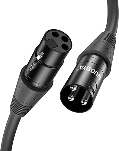 NUOSIYA 3M XLR Cable, 2 Pack 10ft Balanced Microphone XLR Male to Female Extension Cable Jack Extender Cord for Studio Recorder, Mic, Mixer, Speaker System, Phantom Power