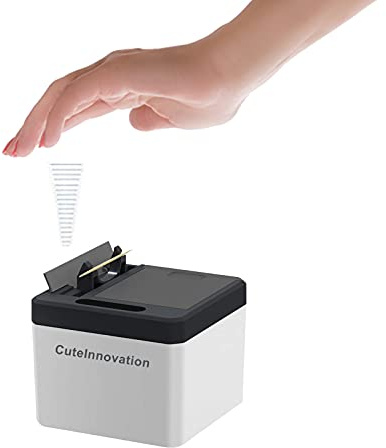 Innovation Automatic Auto Toothpick Dispenser, Smart Toothpick Holder Box, Infrared Sensor Toothpick Box for Home Restaurant Office (White)