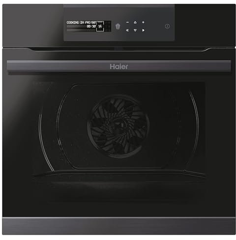 Haier I-Message Series 4 HWO60SM5B5BH- Horno Multifunción, Limpieza por Aquálisis y Catálisis, Conectividad WIFI, Capacidad 70L, Sonda térmica, 12 Funciones, Interfaz táctil, Negro