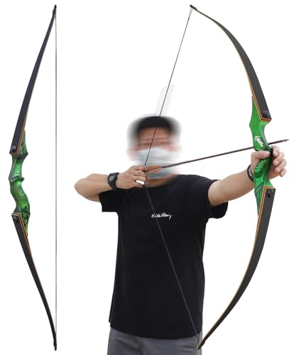 Black Hunter Takedown Longbow Archery Hunting Bow 60'' Traditional Bow Kit Traditional Laminated Hunting&Target Horse Bow Right Hand Wood Bow Target Practice 20-60lbs