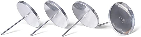 Novaliv 4X Kerzenpick flach 9cm Silber Weihnachtskranz Kerzenständer Adventskranzdeko Kerzenhalter Adventskranz Adventskerzenhalter Kerzenteller zum Stecken rund Kerzenpin Kerzentülle Metall