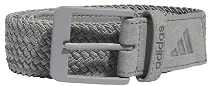 adidas Braided Stretch Belt, Grey Three, Small-Medium
