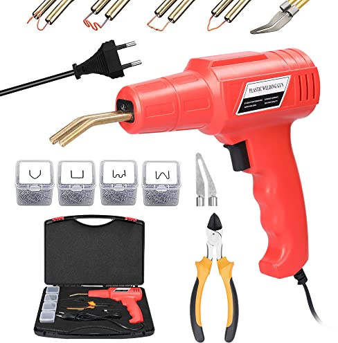 Soldadora Plastico Geevorks Grapadora Caliente de 100W Máquinas de Soldadora Plastico de Parachoques de Coche con 4 * Cajas de Grapas y Alicate,Kit de Reparación de Parachoques de Automóviles