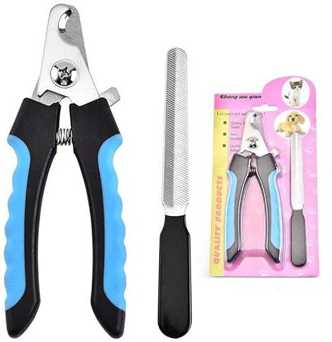 Dog & Cat Pets Nail Clippers and Trimmers Professional Pet Nail Clipper Grooming Tool for Thick Nails Easy-to-Cut Pets Nail Cutter with Free Nail File for Large and Small Animals (Large, Blue)