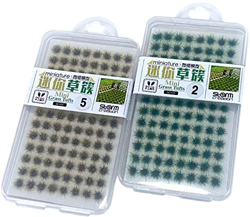 Cayway 208 Stück Static Grass Tuft Selbstklebende Statische Grass Statisches Grasbüschel Miniatursträucher Büsche für Miniatur Tabletop Spiele Modelleisenbahn Geländeb (Braun Grün)