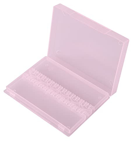 ANKROYU Aufbewahrungsbox für Nagelfräser Bits, 14 Loch Kunststoff Nagelbohrer Halter, Staubdicht und Tragbar Nagelbit Organizer für Organisation und Lagerung von Nagelbohrer Bits(Rosa)