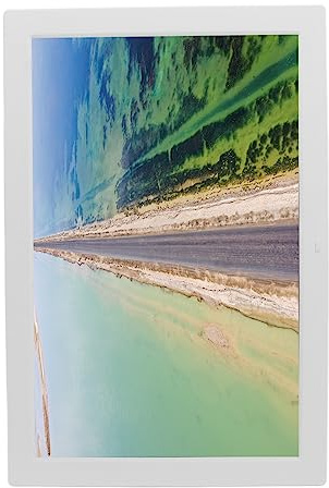 17-Zoll-Digital-Fotorahmen, 1080P HD-Video-Bildwiedergabe-Werbeanzeigerahmen, Unterstützt Uhr, Kalender, Zeitschaltuhr, Laufende Untertitel, Home-Office-Dekor, Weiß (EU-Stecker)