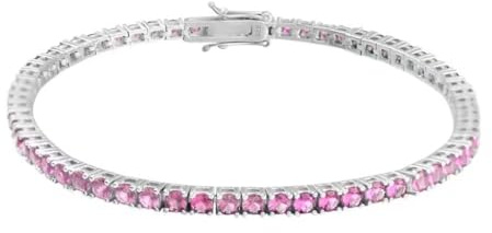 Gold Gala Tennis Armband 925 Sterling Silber Zirkonia Herren Damen (Rose, 18.00)