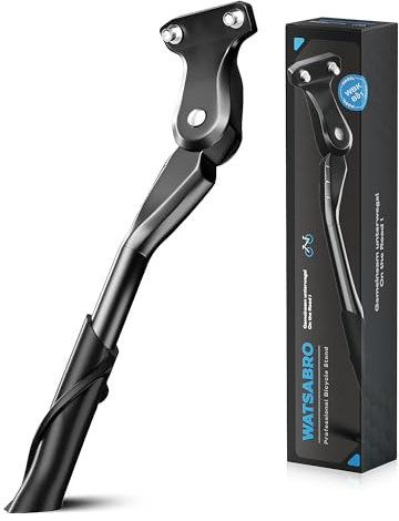 WATSABRO Fahrradständer 18-24 Zoll, Höhenverstellbarer Seitenständer, 40mm Lochabstand, Fahrradständer obere Teil mit M6 Schraube, Fahrradständer untere Teleskopteil mit M5 Schraube