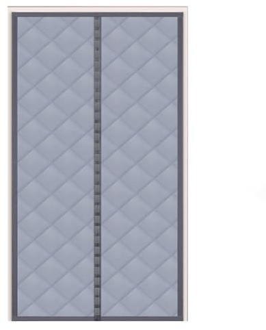 Cozomiz Isolant Thermique Isolation Porte avec Magnétique Rideau De Porte Isolant Coton Rideau d'occultation Coupe-Vent Imperméable Isolation Phonique Gris 110x210cm