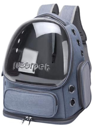 ＡＷＨＡＯ Katzen-Rucksack, Haustier-Rucksack für Katzen und kleine Hunde, Katzen-Raumkapsel-Tasche für Outdoor-Aktivitäten beim Wandern, Blau