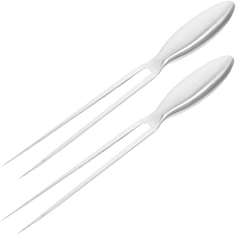 OFFSCH Tenedor De Camping De Acero Inoxidable 29cm Ideal Para Servir y Trinchar Carne y Pollo