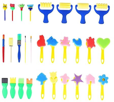 TOKIDNY 29stücke Maler Pinsel Set Mit Schwammstempel Für Junge Mädchen DIY-kunstmalwerkzeug Malerwerkzeuge Aus Farbe Und Eva Kreativer Stempel Für Zeichnen