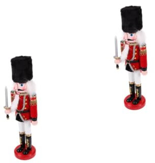 TOPBATHY 2 Pièces Soldat Casse-Noisette Figurine de Casse-Noisette de noël décorations de noël Casse-Noisette Kurt Decoration Noel Decoration de Noel Casse-Noix en Bois de Dessin animé