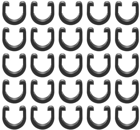 sourcing map 100pcs Bicycle Cable Clamps C-Clips Housing Hose Guide U-Clips Brake Derailleur Shifter for MTB Road Bike, Black