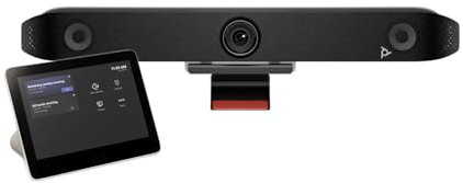 Poly Studio X52 All-in-One Video Conferencing Bar TC8 Touch Controller – 4K UHD (2160p) 20MP Camera, 5x Zoom, 110 FOV, Auto-Tracking AI, Noise-Blocking, Stereo Speakers, 8” Display (Renewed)