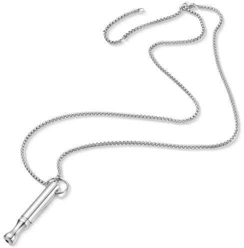 XYTAHDM 1-teiliges Anti-Stress-Bewusstseins-Halsketten-Set, Edelstahl-Atmungshalskette, Raucherentwöhnungs-Halskette, Achtsamkeits-Halskette, Unisex