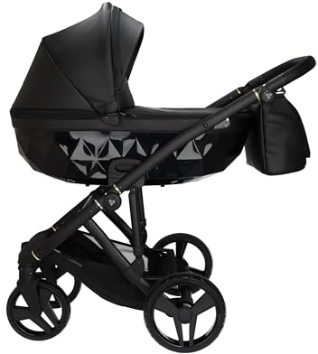 Junama Kinderwagen Diamond Classic 2in1 3in1 4in1 (03 - Schwarz, 4in1 mit ISOFIX Basis)