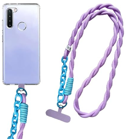Diyxisk Handyband Universal 60CM Verstellbar Handyband zum Umhängen aus doppeltem Nylon-Seil Lila/blau Kompatibel mit jedem Handy und Smartphone für Elternschaft, Urlaub, Outdoor,Reisen