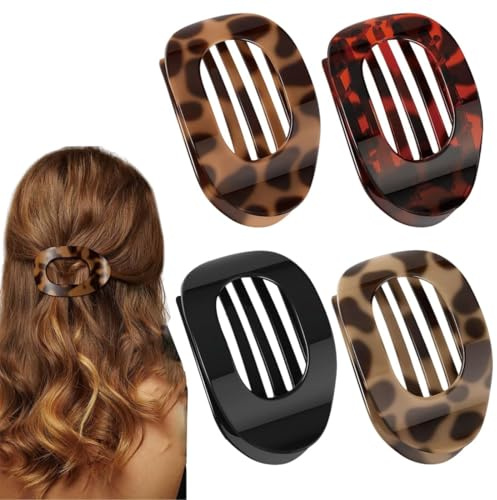 NHQZ 4 PCS Fermagli per pinze capelli donna, fermaglio piatto da donna, clip piatta per capelli Dunn, forte tenuta laterale