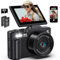 Appareil photo numérique 5K pour photographie Autofocus 75 MP Caméra de vlogging pour YouTube avec carte SD, appareil photo de voyage compact pour adolescents avec zoom 18x, carte SD 32 Go