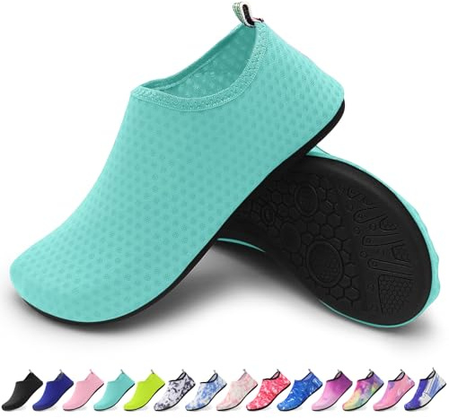 KATLKIU Chaussures de Plage Homme Femme – Chaussons Aqua Antidérapants pour Piscine, Mer, Surf, Sport Nautique – Ultra Légers & Séchage Rapide, Bleu lac 38/39 EU