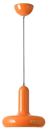 NICRX Moderne bunte Pendelleuchte mit E27-Fassung und 150cm verstellbarem Kabel,Hängelampe aus Metall mit Lackierung für Küche,Esszimmer,Schlafzimmer,Kinderzimmer oder Café Deckenleuchte (Orange)