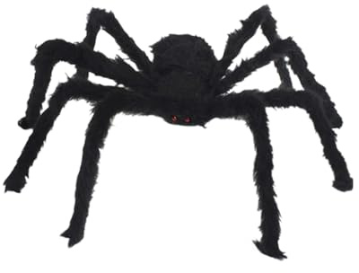 NOLACE Ragno di Halloween Grande Ragno Finto Peloso Occhi Rossi 90cm Ragno Peloso Gigante, per Halloween, Carnevale o Festa a Tema, Decorazione Inquietante per Feste