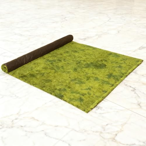 Huamanyuancraft Artificial Grass Mat 4x3.3 Ft - Realistic & Soft Synthetic Turf, Fake Grass Carpet for Indoor Outdoor Use, Backyard, Patio, Balcony Decor (Green) (Pastoral Green)