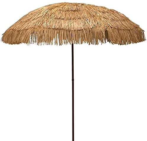 Parasol Outdoor di Paglia 2m, derato Ombrello della Spiaggia Hawaiana, aggiornamento del Patio di Paglia Spessa ombrellone 45 °, per Piscina per Piscina Giardino Cortile