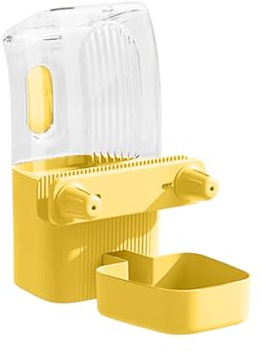 Automatischer Wasserspender für Haustiere, Durchfluss, Katzen- und Hundenapf mit Knopfeinstellung für den Innenbereich, auslaufsicheres Design (Yellow, 25cm)