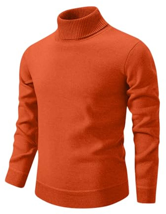 Pull Homme Marque, Torsadé, Pure Laine Travail Noel Colle Roulé Torsadé,col Rond Mode Polaires Cachemire Polaire Laine Norvégien Chic Pull Cachemire Homme, Orange L