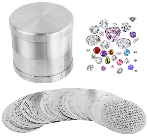 Tamiz de clasificación de diamantes, tamiz clasificador de cuentas de malla fina de acero inoxidable de 48mm para herramientas de fabricación de joyas y medición de piedras