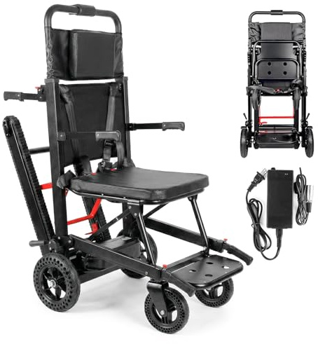 Power Wheelchair Foldable, Electric Stair Climbing Wheelchair, Stair Chair Lifts for Seniors, Mobile Elderly Stair Chair Load Capacity 450lbs