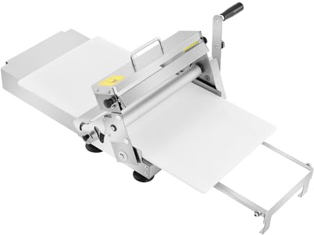 Máquina de extender masa, rodillo manual con grosor ajustable de 0 a 25 mm, máquina de amasar de acero inoxidable, máquina de hojaldre para la cocina en casa, 83 x 48 cm
