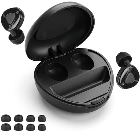 2026 Upgrade Ear Plugs for Sleep, 45dB Noise Cancelling, IPX7 Waterproof Soft Reusable Silicone Earplugs with 8 Ear Tips, 4 Size (XS,S,M,L),Carrying Case,for Sleeping/Concert/Studying/Working - Black