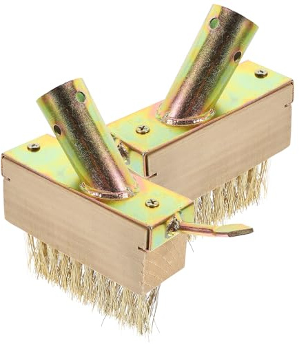 HOMSFOU Cepillo de Alambre de Acero para Desherbar Mango de Madera, 2 Piezas, Herramienta Manual para Eliminar Malas Hierbas y Musgo en Grietas de Jardín, Portátil y Resistente,