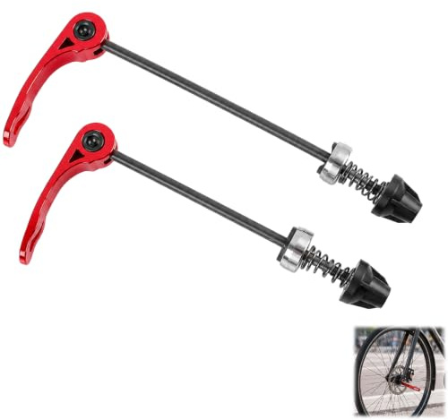 Juego de Cierres Rápidos para Bicicleta de 2 Piezas, Ejes de Liberación Rápida Delantero y Trasero, Compatible con MTB, Bicicleta de Carretera, Trekking y Bicicletas Plegables