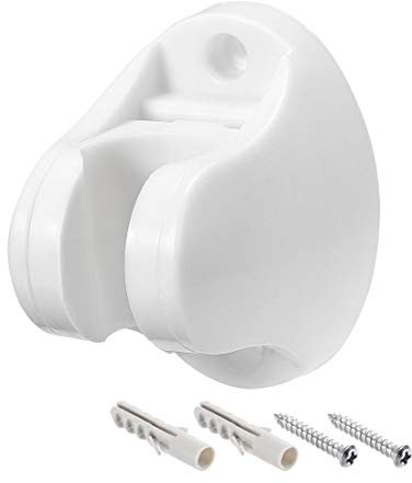 sourcing map Duschkopf Halter Einstellbar ABS Wand montiert Hand Duschhalterung Weiß 70x50x56mm