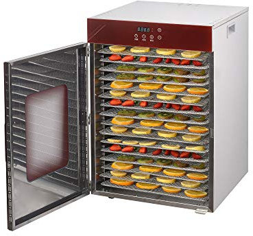Mesa comercial de 16 capas de máquina de frutas secas, máquina de secado de frutas, máquina conservadora de alimentos para mascotas, deshidratador de alimentos, 80L