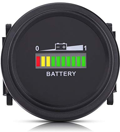 Ejoyous Medidor de Batería, Indicador de Capacidad de Voltaje de La Batería, Indicador de Nivel de Batería Digital LED 12V 24V 36V 48V 72V para Carrito de