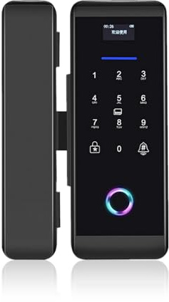 Dioche Biometric Door Lock, Keyless Entry, 4 Unlock Methods: Fingerprint, Password, IC Card, Keypad, Black