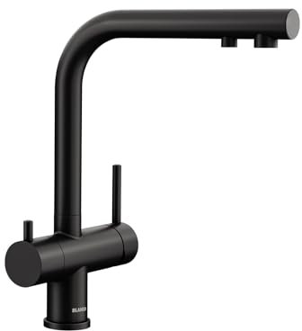 BLANCO FONTAS II Filter | Küchenarmatur in schwarz matt | Hochdruck | Rückflussverhinderer | Keramik Kartusche | Gesicherte Wasserqualität & wassersparend | Filter wird zusätzlich benötigt