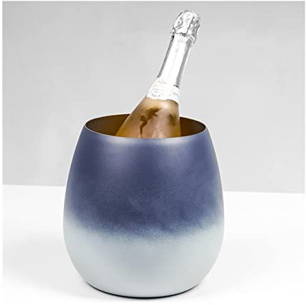 caihuashopping Eiseimer Eiskübel Mode Gradient Champagner Eimer Edelstahl EIS Eimer Kreative Eierschale EIS Eimer for Home Bar Eiskübel Sektkühler (Color : C)